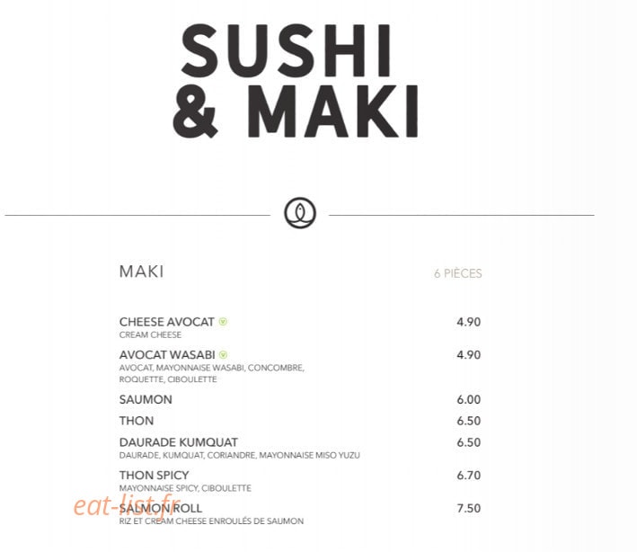 Sushi Shop — carte page 20