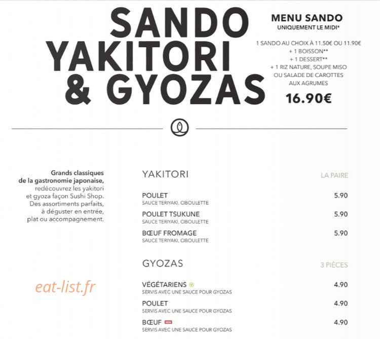 Sushi Shop — carte page 16