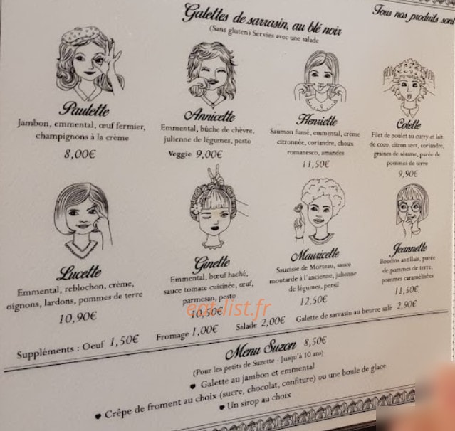 Suzette Fait des Crêpes — carte page 2