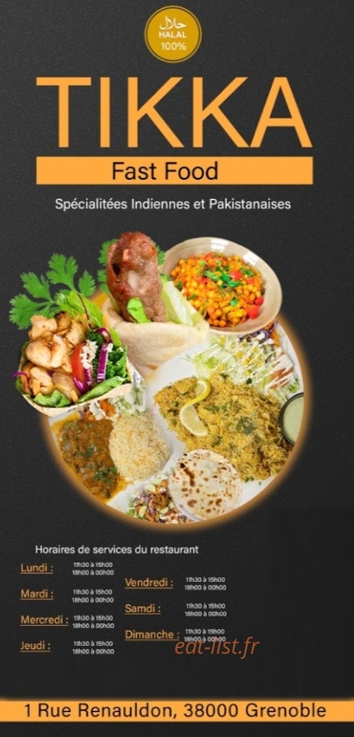 Tikka Fast Food — carte page 1