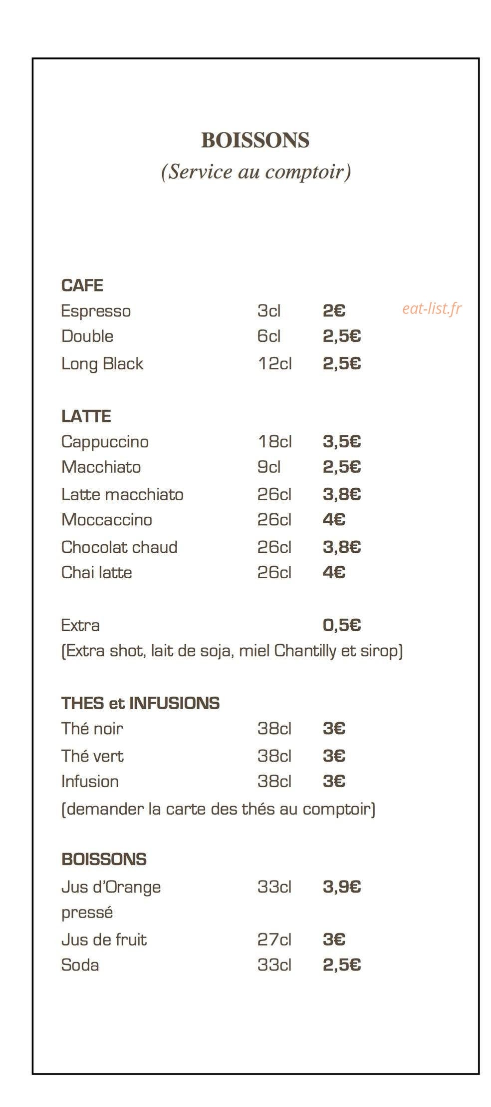 Tower Coffee — carte page 1