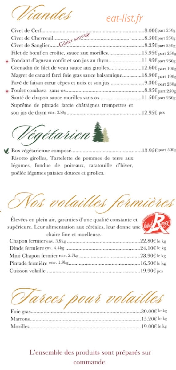 Traiteur Bonnet — carte page 3