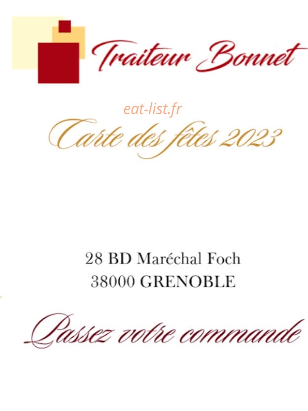 Traiteur Bonnet — carte page 1