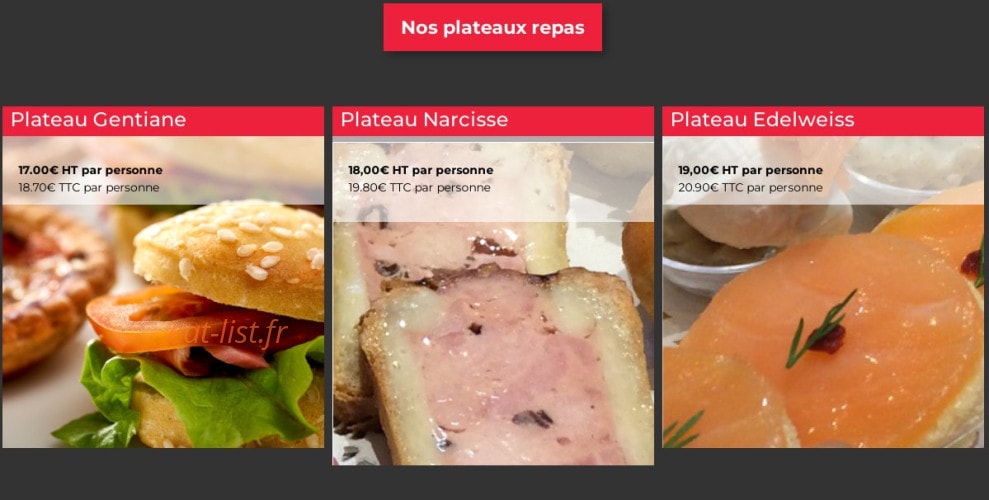 Traiteur rouge — carte page 4