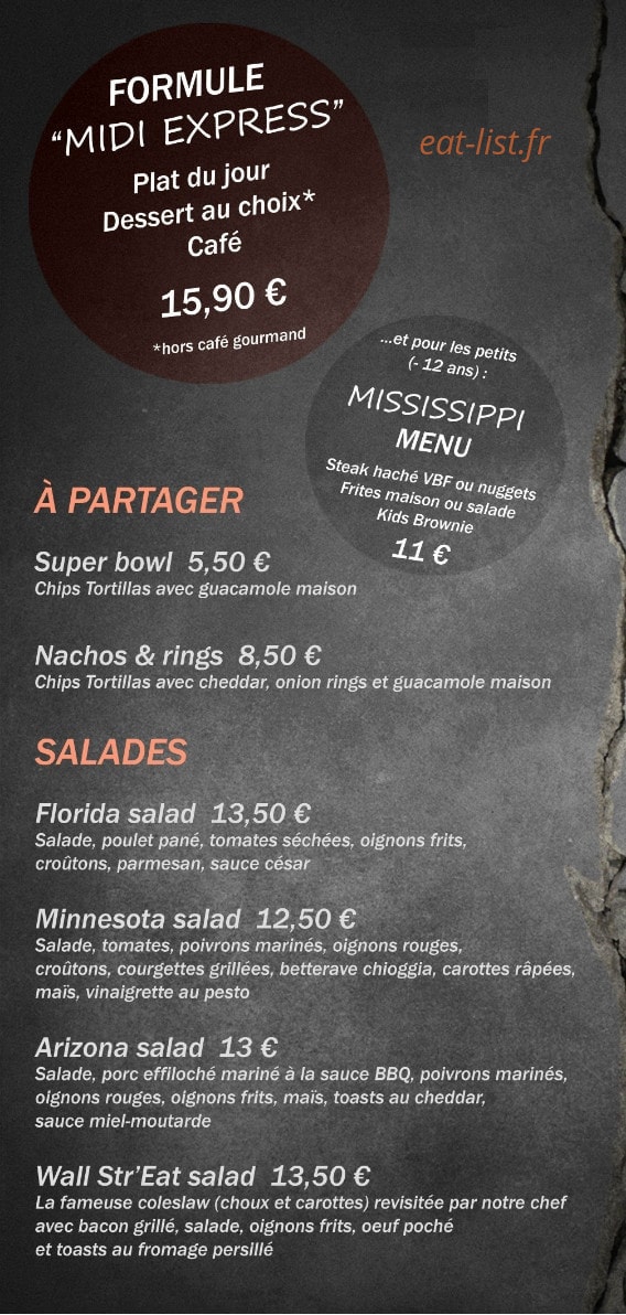 Wallstreat — carte page 2