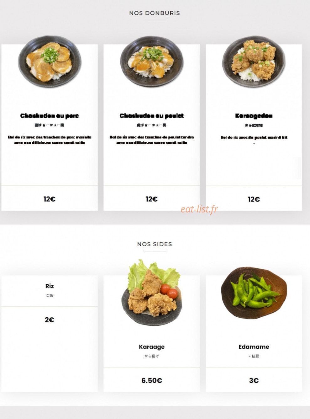 Yamato Ramen — carte page 2