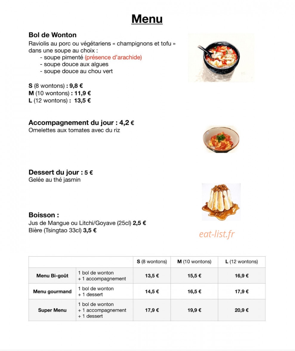 You Cha — carte page 2