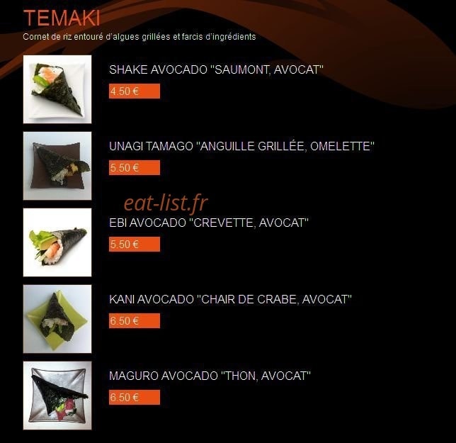 Yummy Sushi — carte page 2