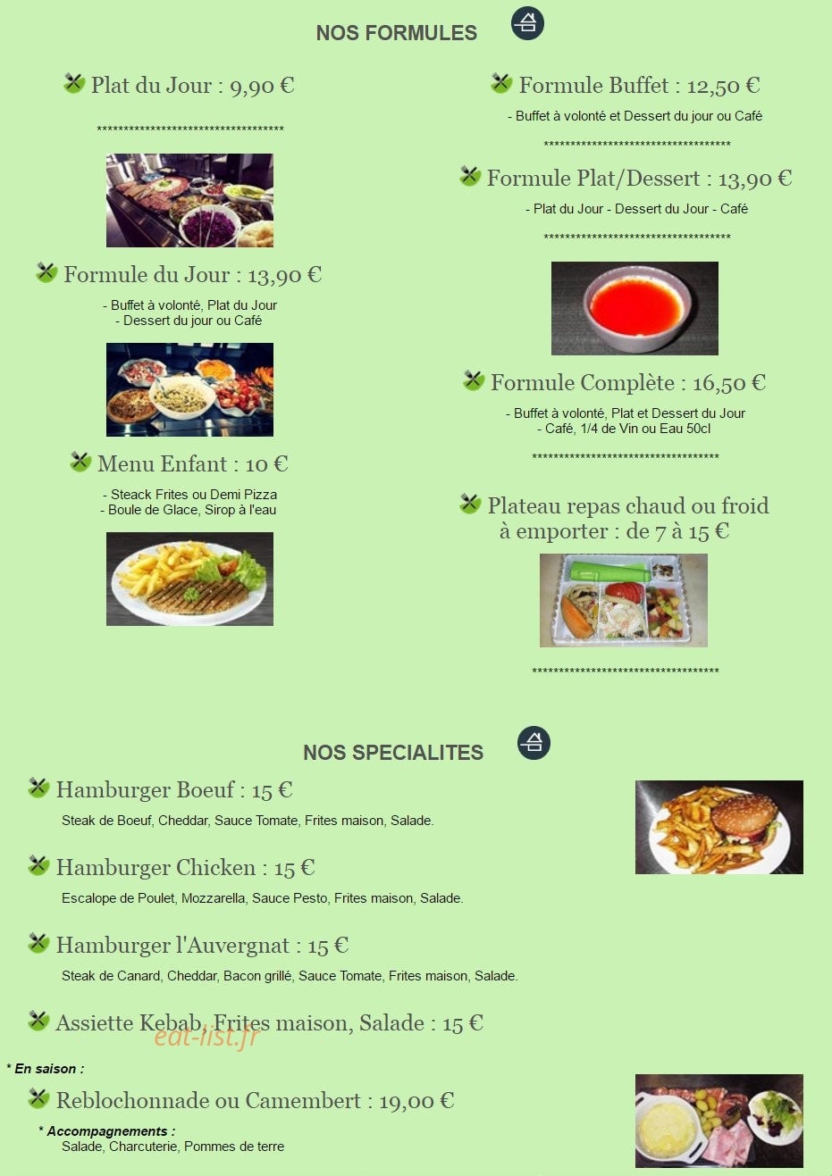 New Cantine — carte page 1