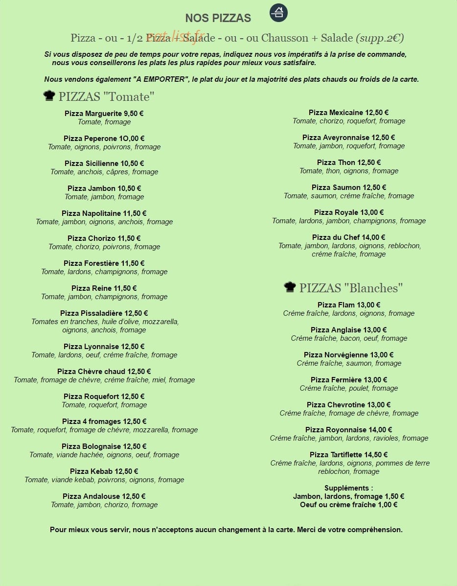 New Cantine — carte page 2