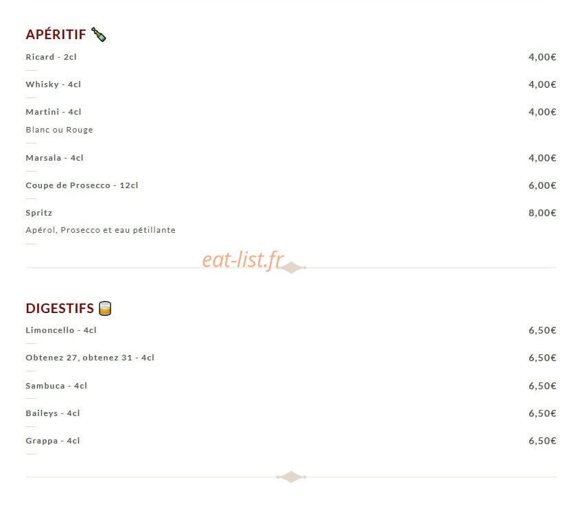Trattoria La Piazza — carte page 4