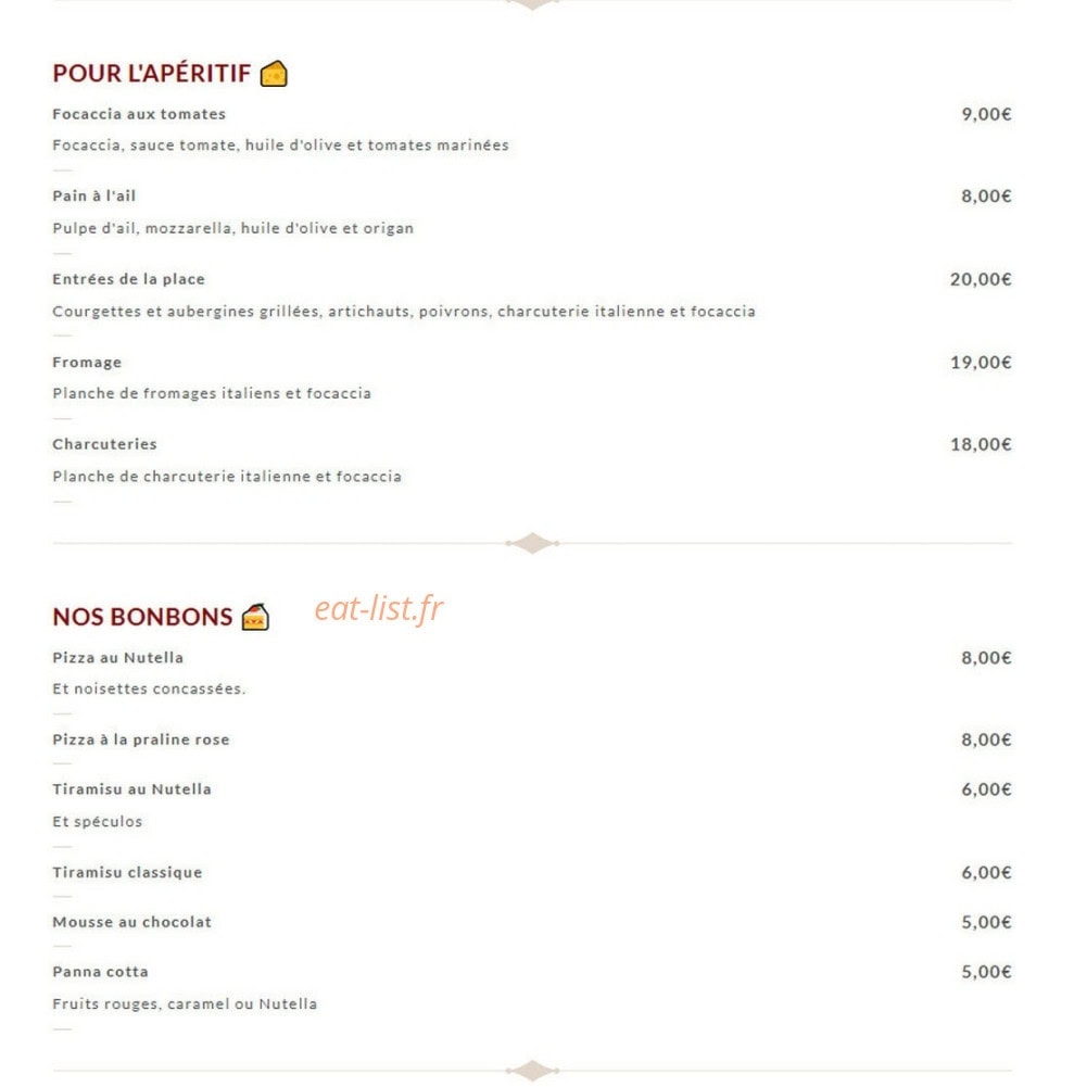 Trattoria La Piazza — carte page 2