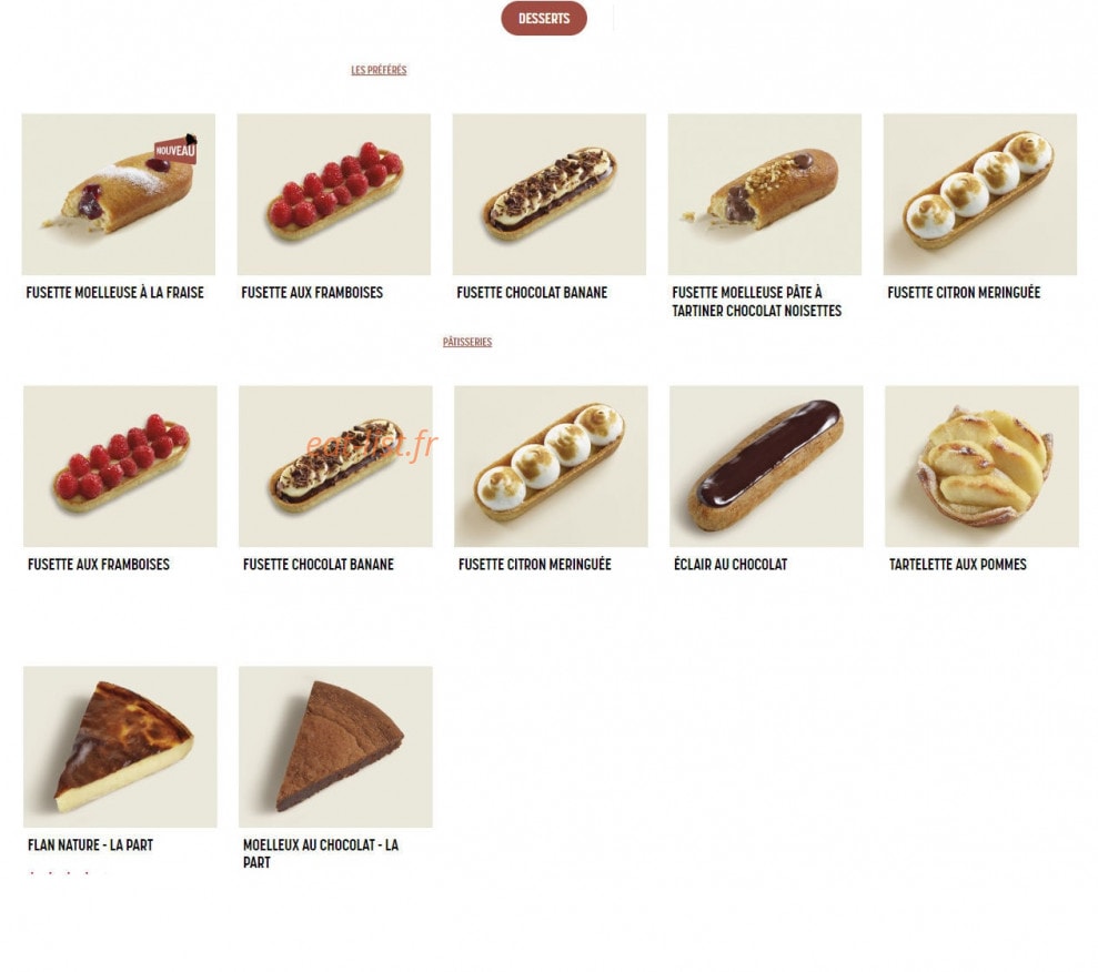 Brioche Dorée — carte page 4