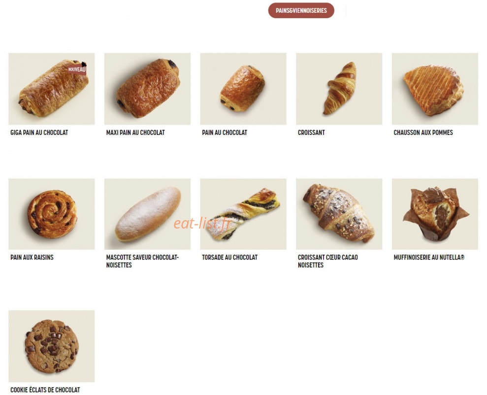 Brioche Dorée — carte page 6