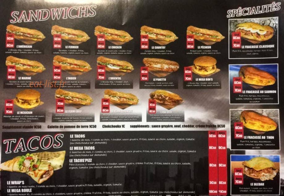 City Food — carte page 3