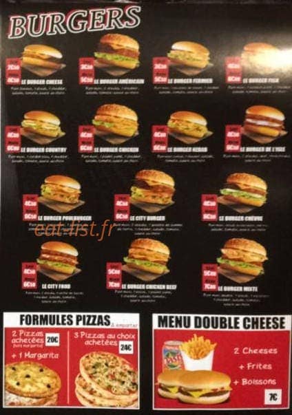 City Food — carte page 2
