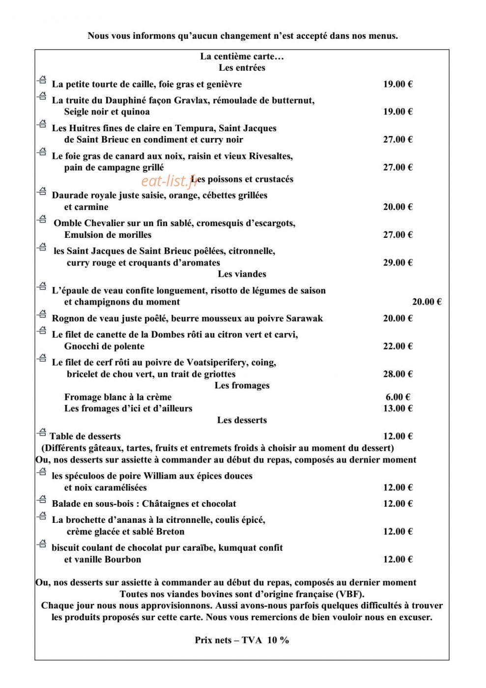 Le Relais Du Catey — carte page 2