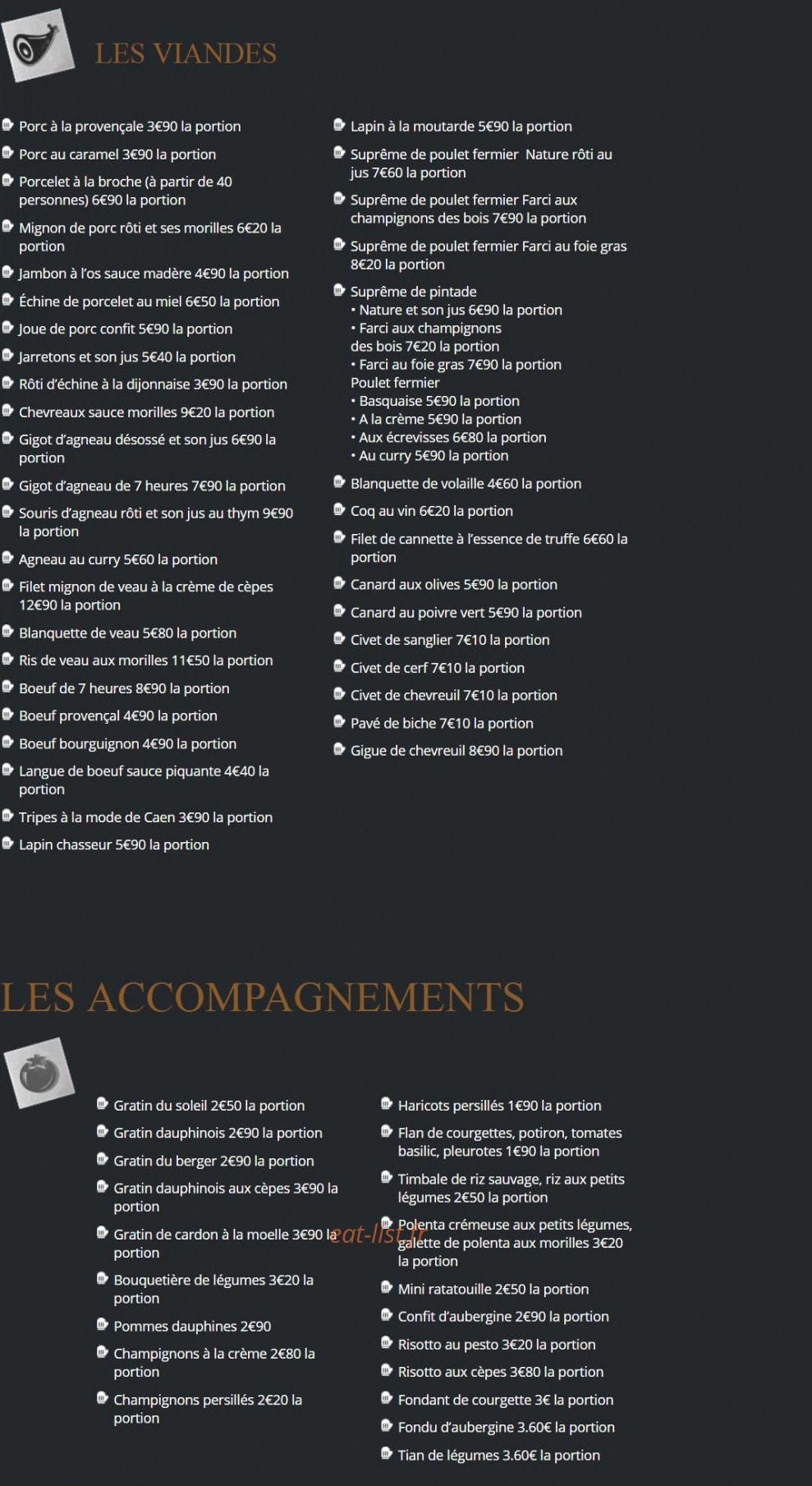 Le Relais Gourmand — carte page 4