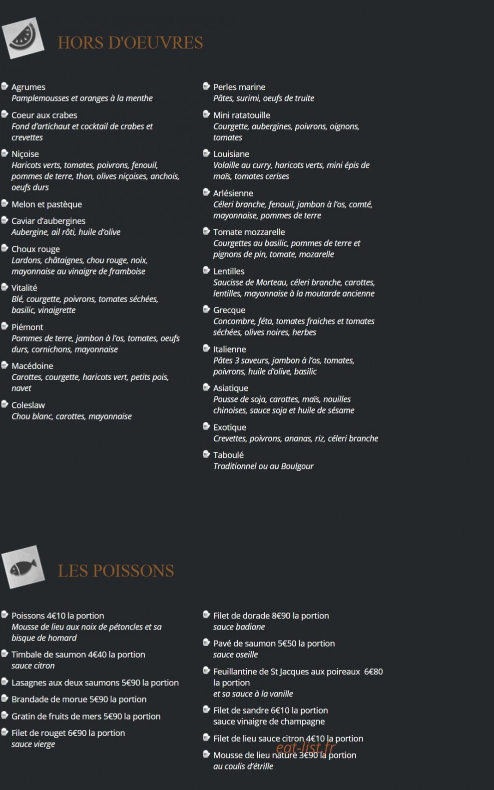 Le Relais Gourmand — carte page 3