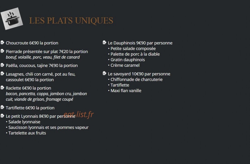 Le Relais Gourmand — carte page 5