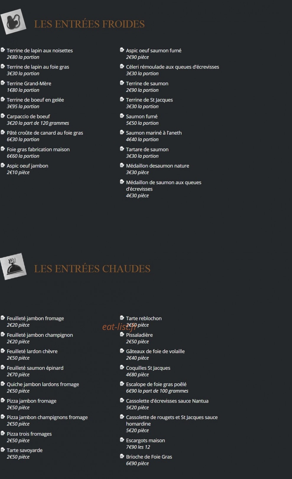 Le Relais Gourmand — carte page 2