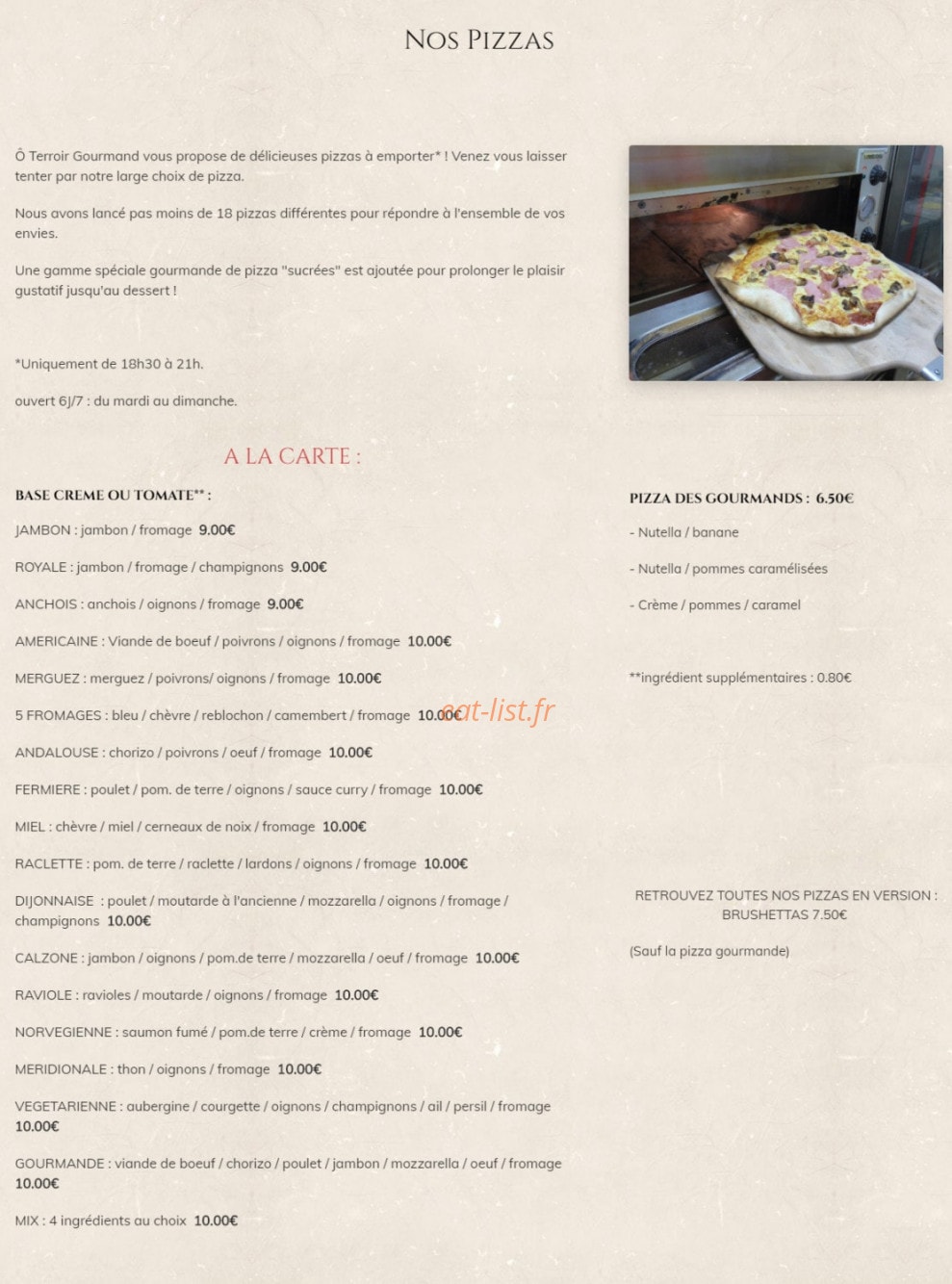Ô Terroir Gourmand — carte page 2