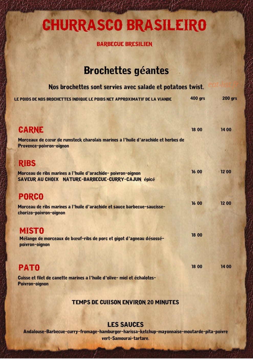 Food'saloon — carte page 3