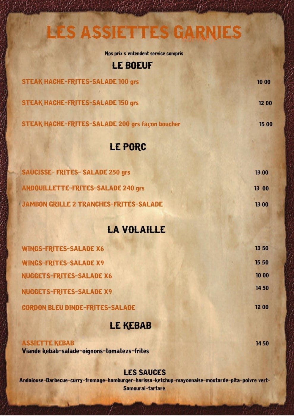 Food'saloon — carte page 4