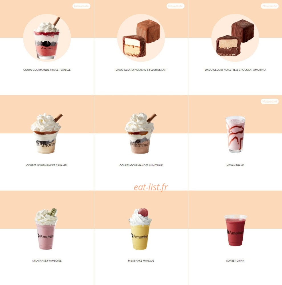 Amorino — carte page 7