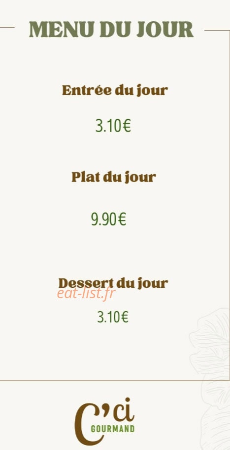 C'ci Gourmand — carte page 2
