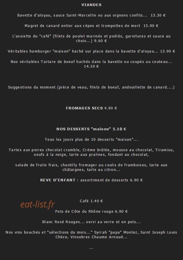 Café de Jules — carte page 2