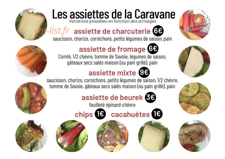 Carte et menu de La caravane des possibles à Villefontaine — Les assiettes de la caravane