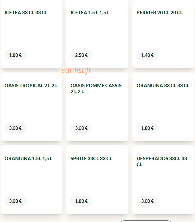 Le Kiosque à Pizzas — carte page 7