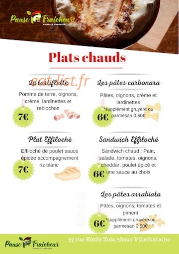 Pause Fraîcheur — carte page 2