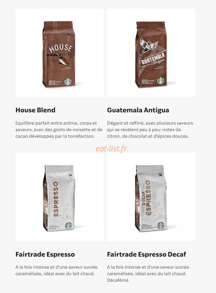 Starbucks Coffee — carte page 14