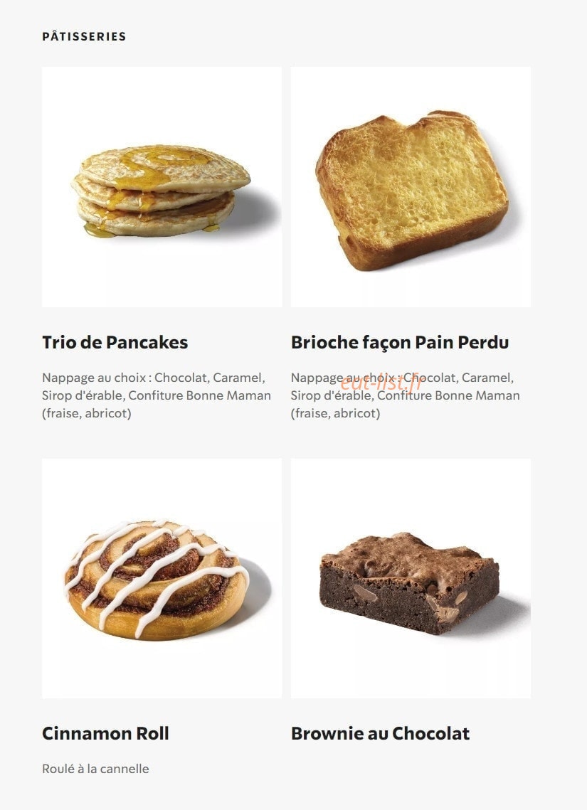 Starbucks Coffee — carte page 2