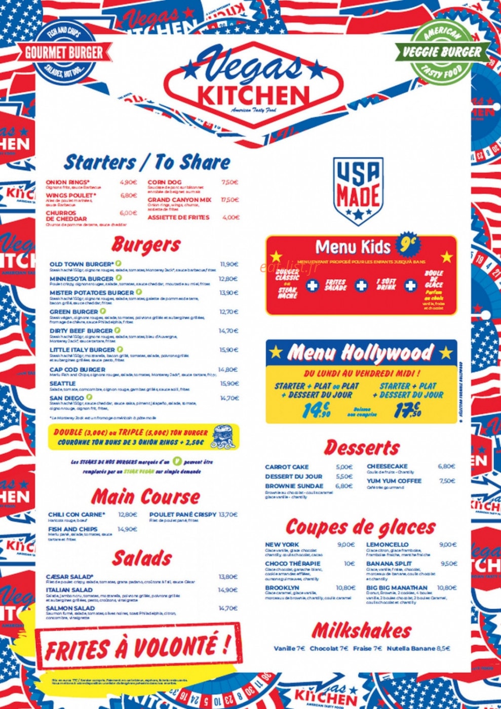 Vegas Kitchen — carte page 1