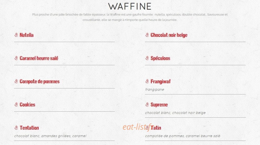 Waffle factory — carte page 3