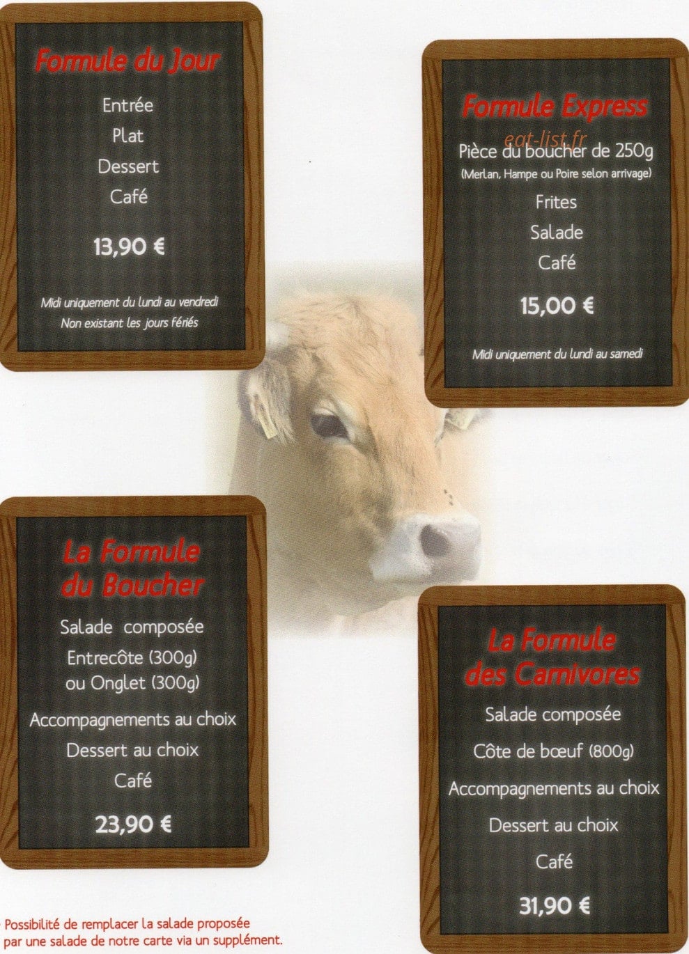 La Table des Bouchers — carte page 3