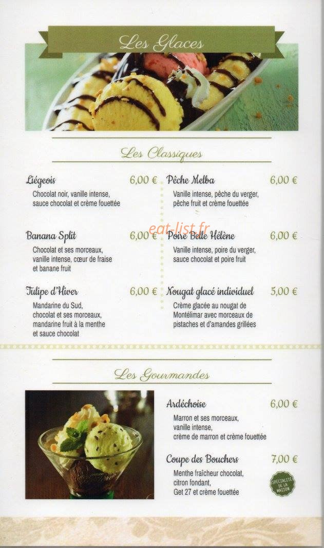 La Table des Bouchers — carte page 12