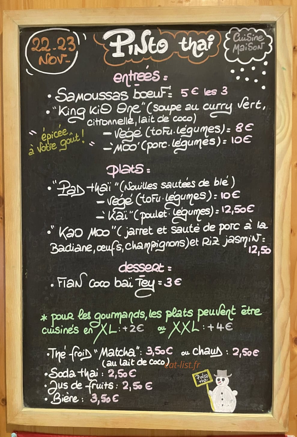 Pinto thai — carte page 1