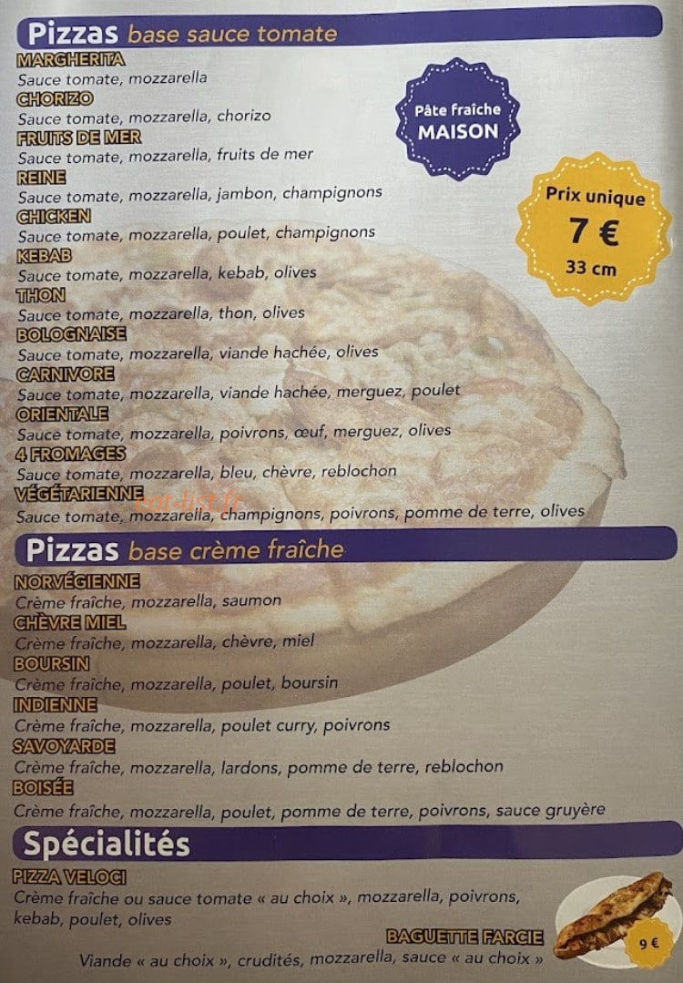 Veloci Food — carte page 2