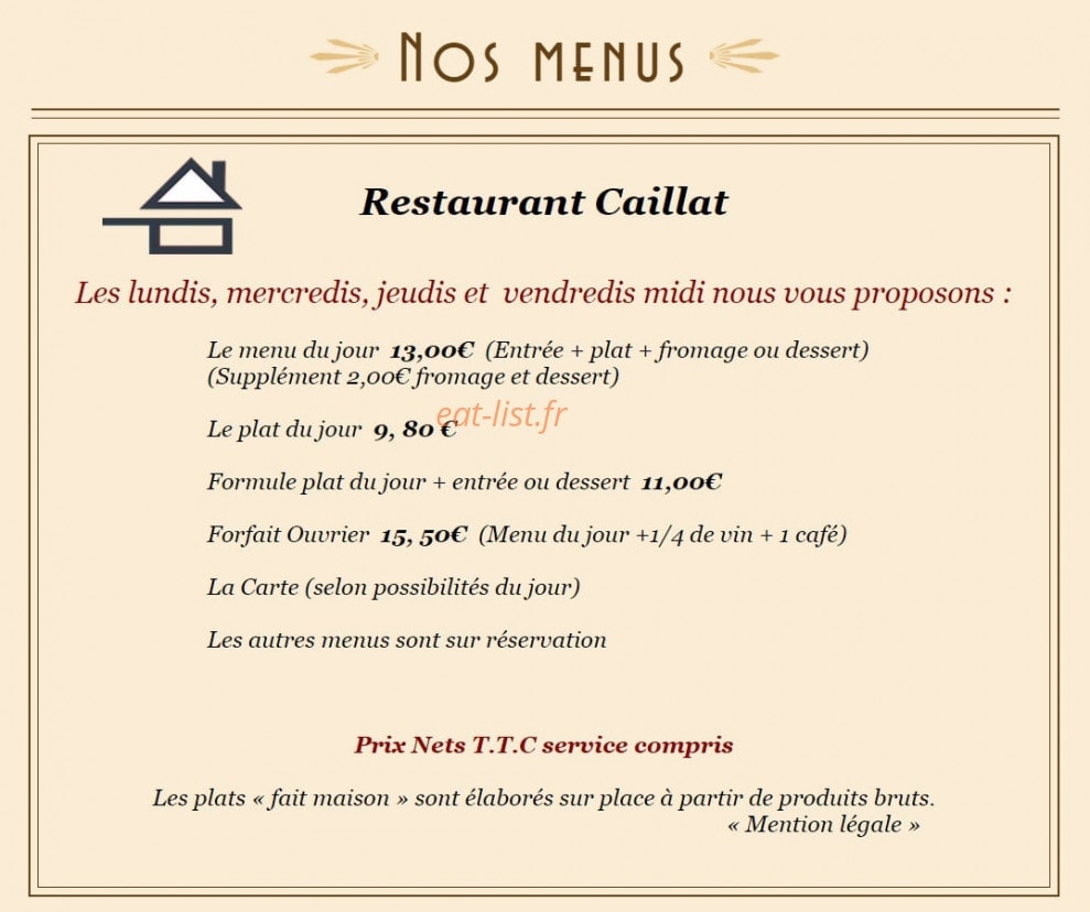 Caillat — carte page 1