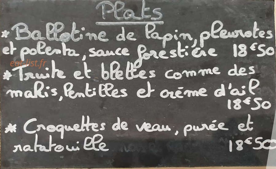 Carte et menu de L'épicurieux à Autrans-Méaudre en Vercors — Les plats