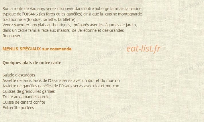 Chez Passoud — carte page 1