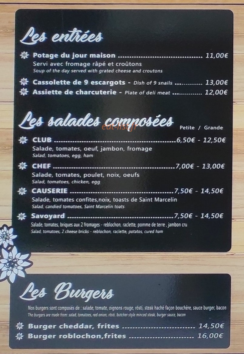 La Causerie — carte page 4
