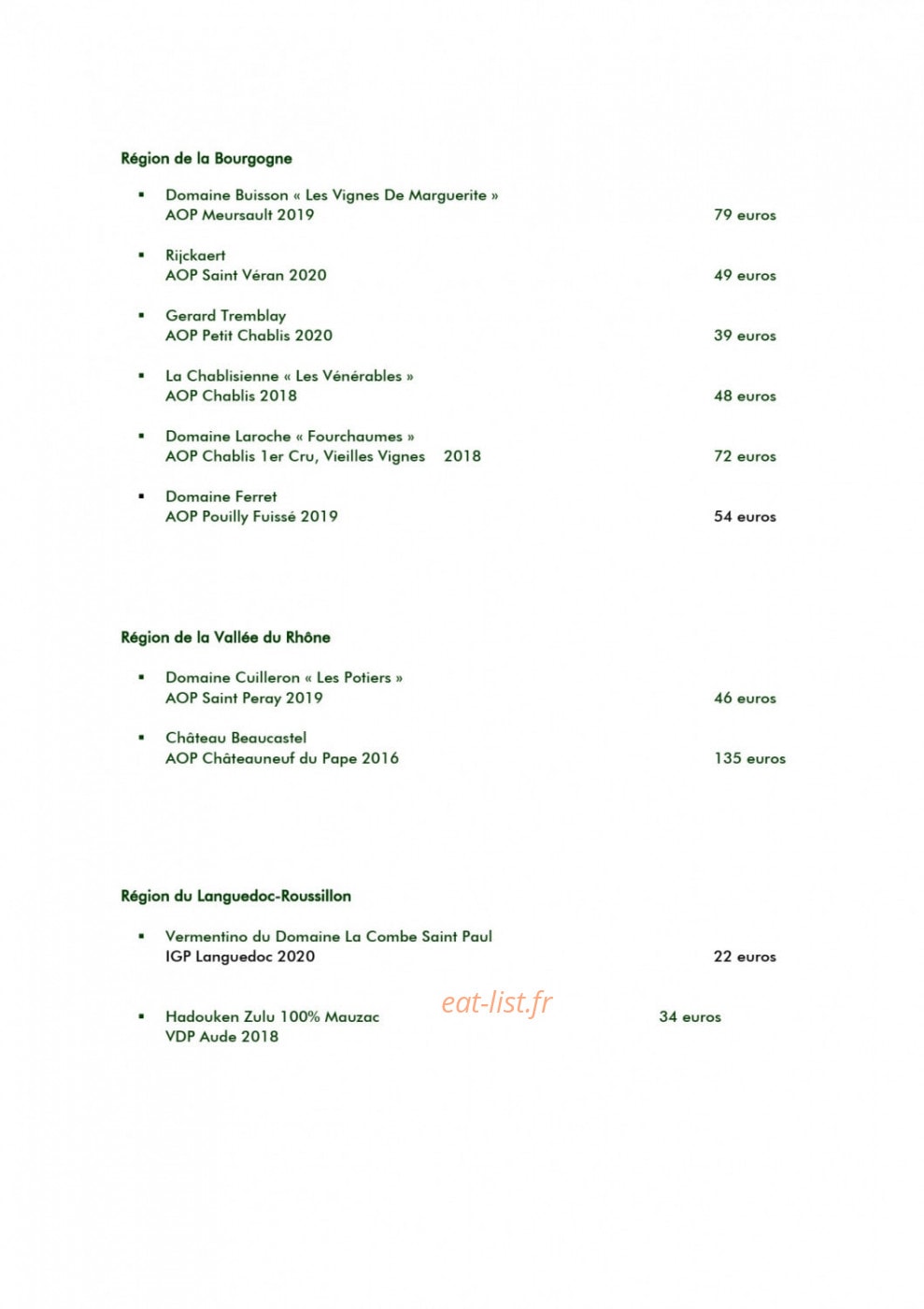 Ida Restaurant — carte page 11