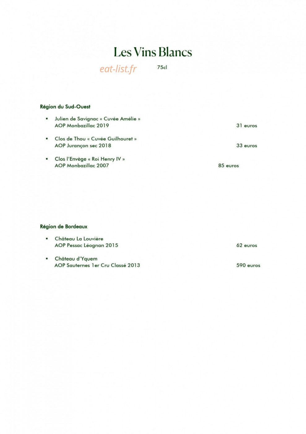 Ida Restaurant — carte page 10