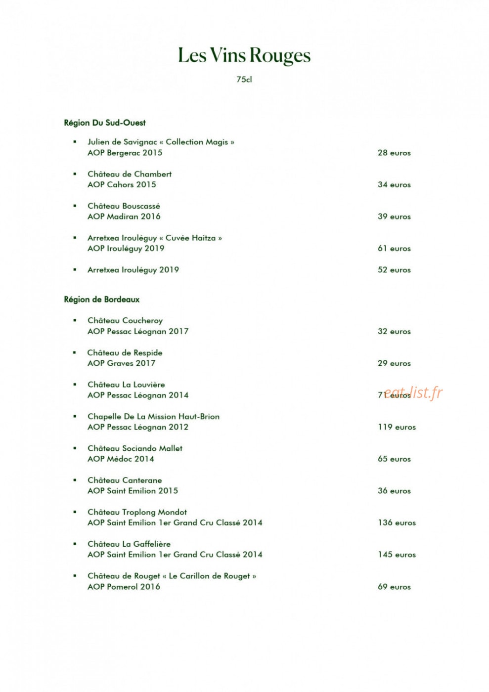 Ida Restaurant — carte page 5