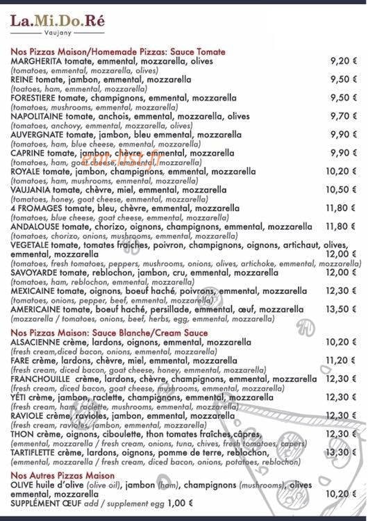 La Mi Do Re — carte page 1